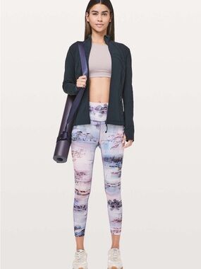 Lululemon Wunder Under Crop High Rise Legging Sunrise Silhouette Size 8